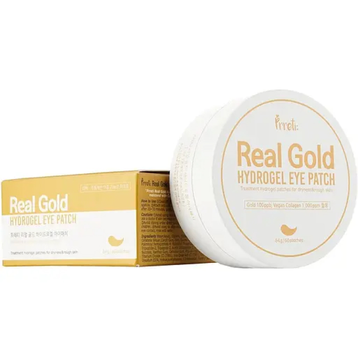 Гидрогелевые патчи c золотом для зоны вокруг глаз Real Gold Hydrogel Eye Patch Prreti, 30шт