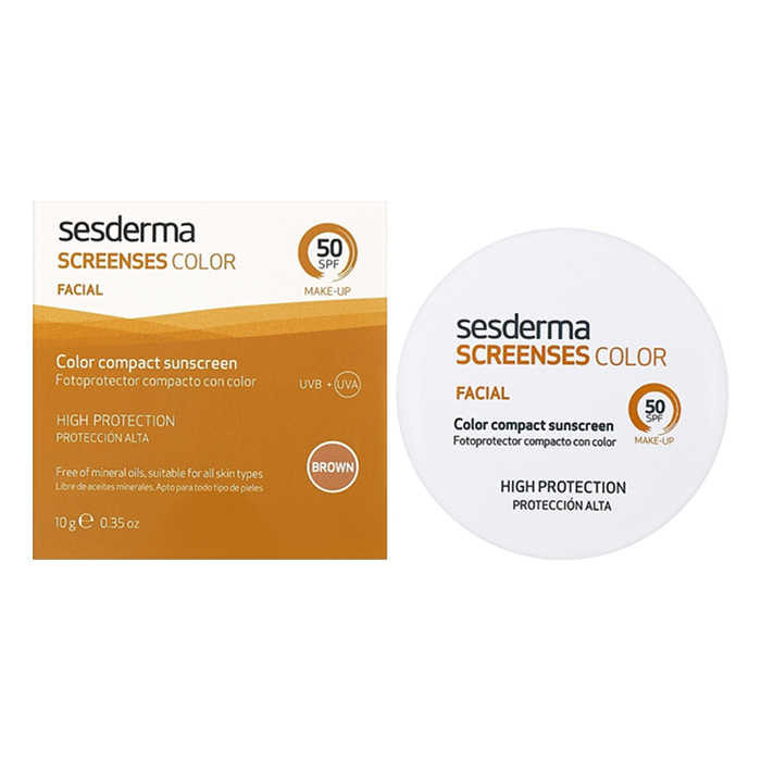 Сонцезахисний тональний крем, коричневий Screen Ses Compact SPF 50 Brown Sesderma Brown, 10 г