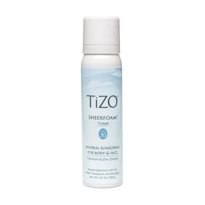 Пенка минеральная солнцезащитная для тела и лица с оттенком SheerFoam Body & Face Tinted SPF 30 TiZO