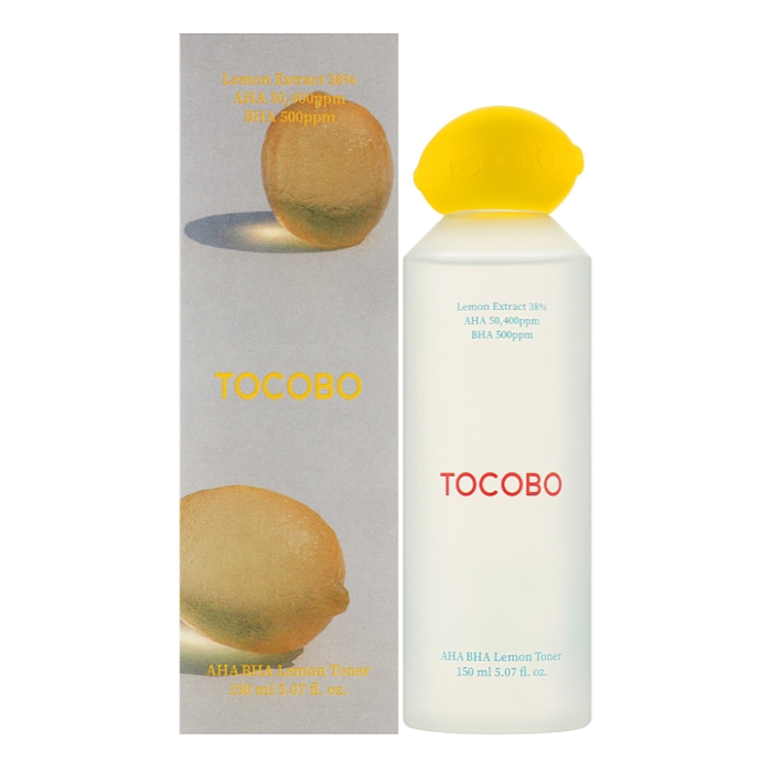 Лимонний тонер з AHA- та BHA-кислотами та вітаміном С AHA BHA Lemon Toner TOCOBO, 150 мл
