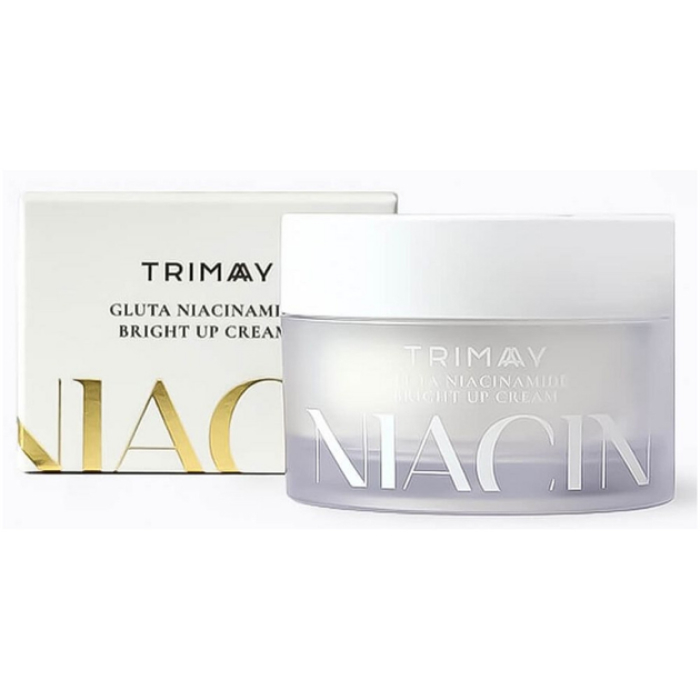 Освітлювальний крем на основі рисових висівок з ніацинамідом Gluta Niacinamide Bright Up Cream Trimay, 50 мл