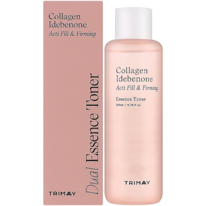 Зміцнювальна тонер-есенція з колагеном Collagen Idebenone Acti Fill & Firming Dual Essence Toner Trimay, 200 м