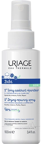Uriage Дитячий спрей заспокійливий для пошкодженої шкіри Baby 1st Repairing Drying Spray 100 мл — купити в Україні