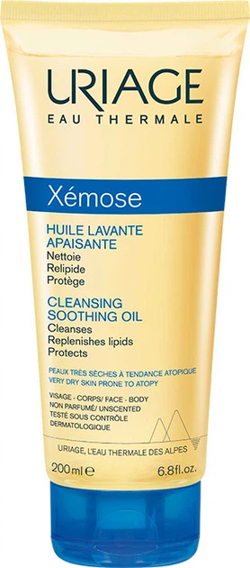 Uriage Очищаюча заспокійлива олія для обличчя та тіла Xemose Cleansing Soothing Oil, 200 мл