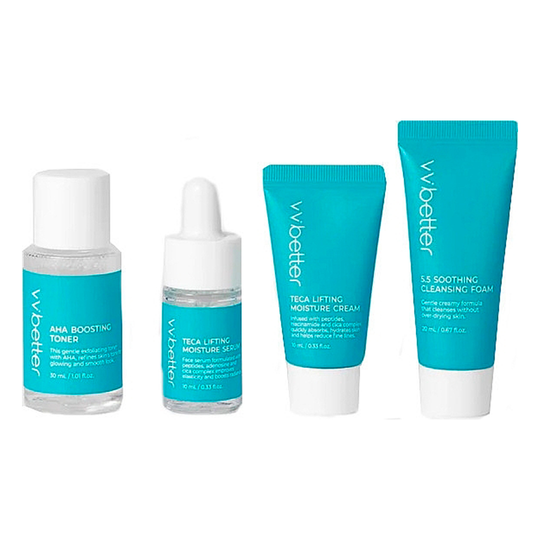 VVBetter Набір для обличчя Travel Kit (clin/f/20ml + toner/30ml + ser/10ml + cr/10ml), 20 мл + 30 мл + 10 мл +