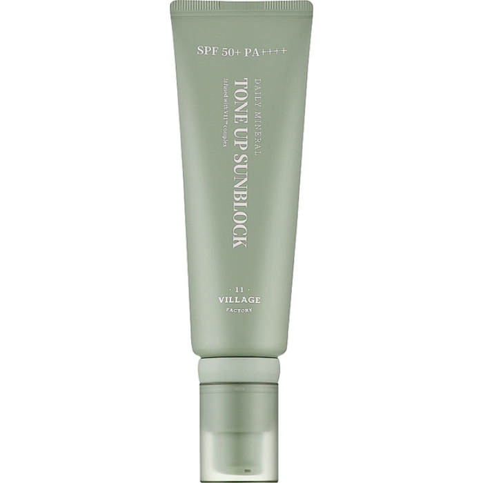 Сонцезахисний мінеральний крем Daily Mineral Tone Up Sunblock SPF 50+ Pa++++ Village 11 Factory, 50 мл