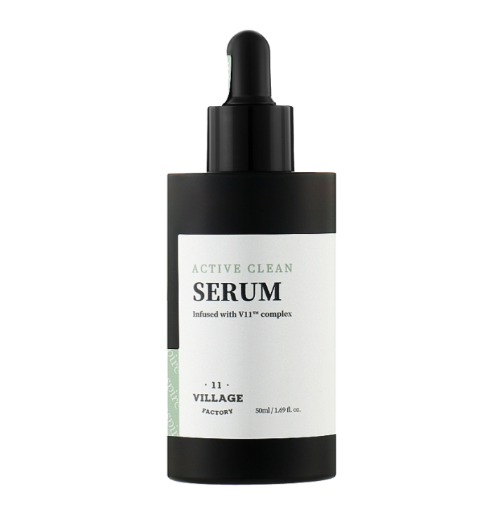 Очищувальна сироватка для жирної та проблемної шкіри обличчя з AHA- та BHA-кислотами Active Clean Serum Villag