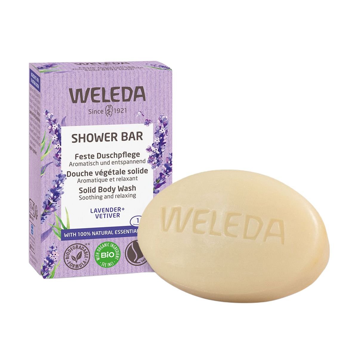 Weleda твердый арома-бар для душа лаванда и ветивер Shower Bar Solid Body Wash 75 г. — купить в Украине