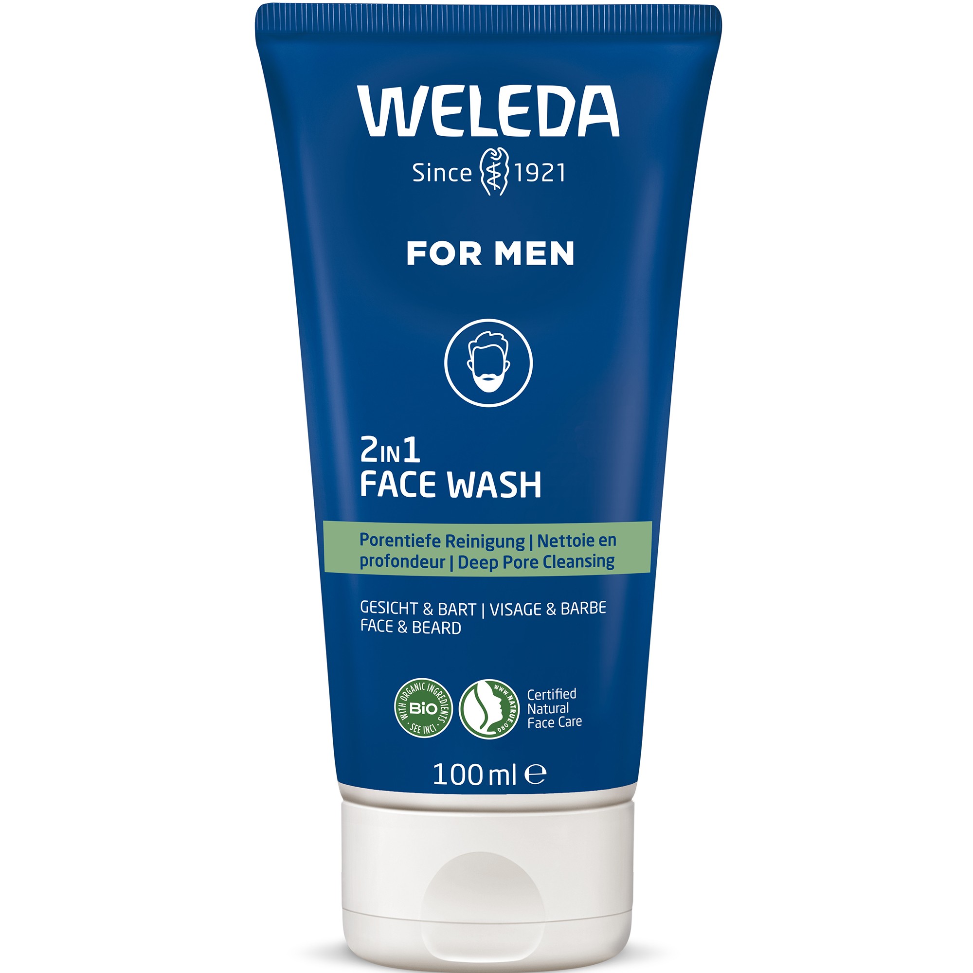 Weleda For Men 2in1 Face Wash — очищувальний гель 2 в 1 для обличчя та бороди, 100 мл