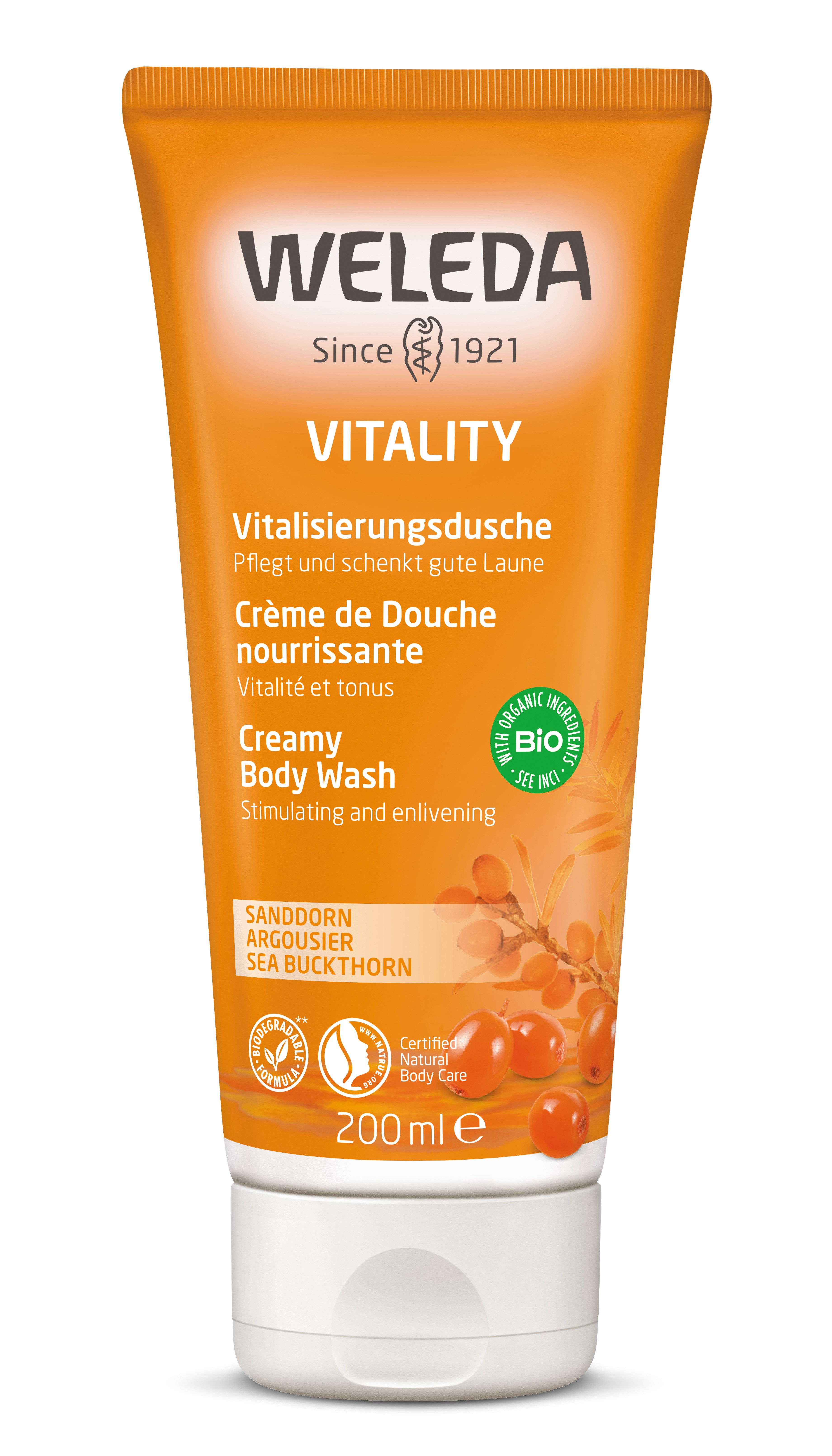Weleda Sea Buckthorn Creamy Body Wash — гель для душу обліпиховий тонізуючий, 200 мл