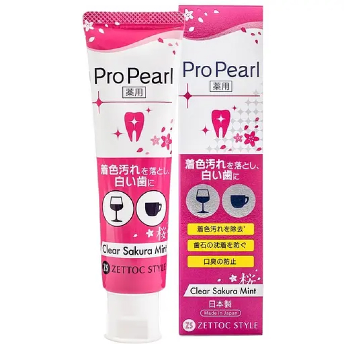 Зубна паста "Сакура та м'ята" ProPearl Clear Sakura Mint Zettoc, 100 мл