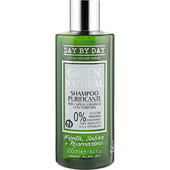 Шампунь очищувальний для жирного волосся з лупою green natural Alan Jey, 250 мл