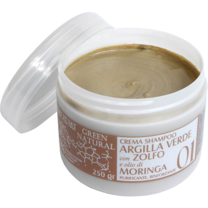 Крем–шампунь із зеленою глиною, біосерою та олією моринги green natural Alan Jey, 250 мл