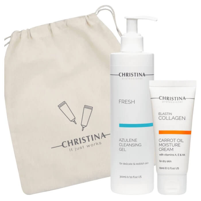 Подарунковий набір «Очищення та зволоження» для сухої шкіри Christina