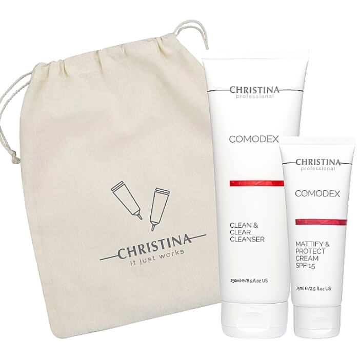Подарунковий набір "Чиста шкіра" для жирної та проблемної шкіри Comodex Christina