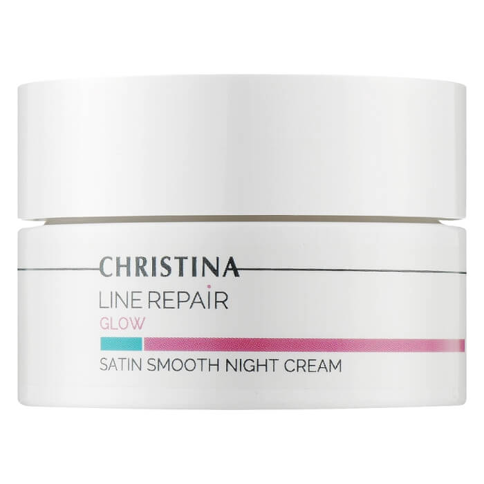 Нічний крем для обличчя "Гладкість сатину" Line Repair Glow Satin Smooth Night Cream Christina