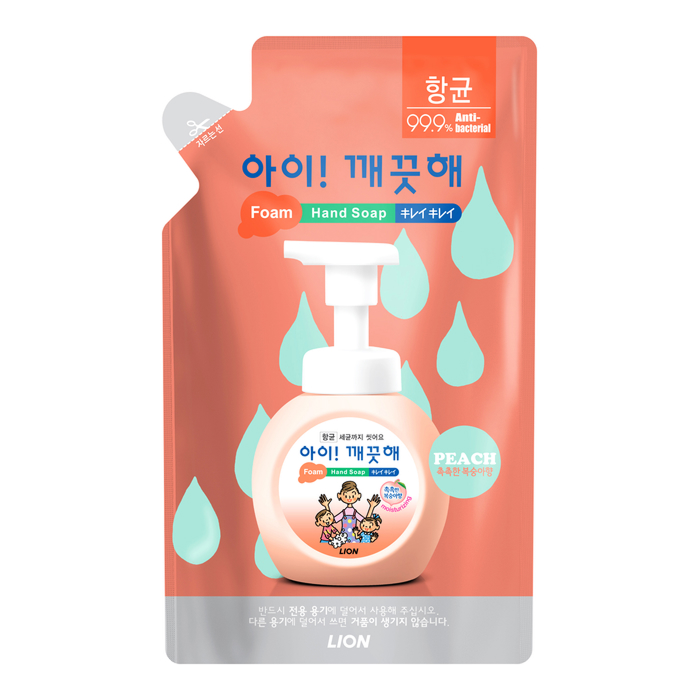 Пінне мило для рук з ароматом персика (дой-пак) Ai Kekute CJ Lion, 200 мл