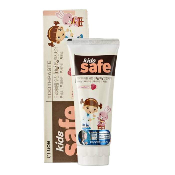 Дитяча зубна паста зі смаком полуниці Kids Safe CJ Lion, 90 мл