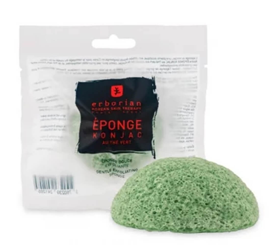Спонж із зеленим чаєм Green Tea Konjac Sponge Erborian, 1шт