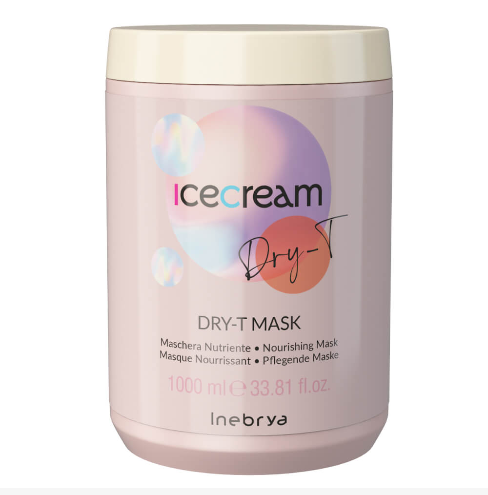 Маска для сухого, фарбованого та кучерявого волосся Ice Cream Dry-T Mask Inebrya, 1000  мл