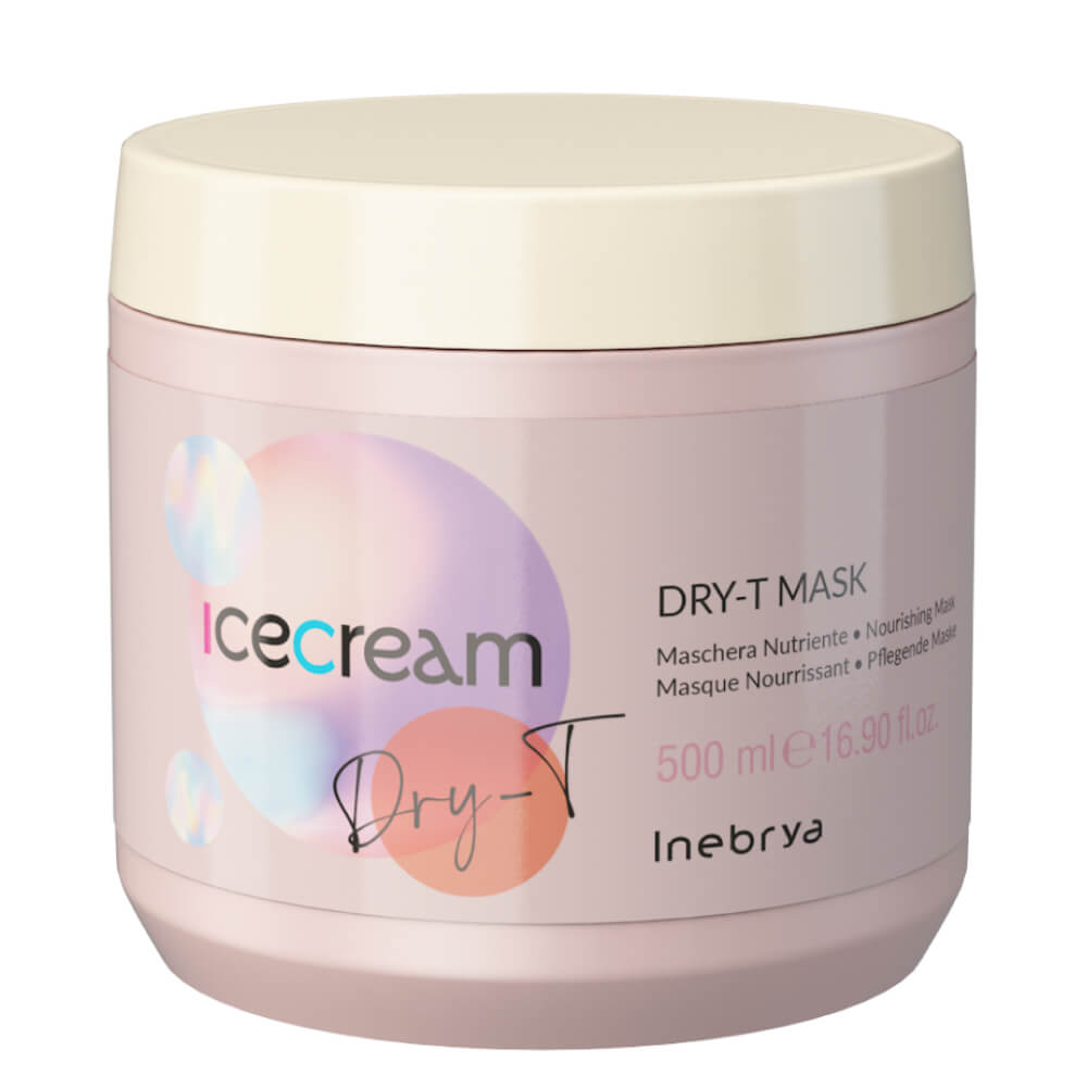 Маска для сухого, фарбованого та кучерявого волосся Ice Cream Dry-T Mask Inebrya, 500  мл
