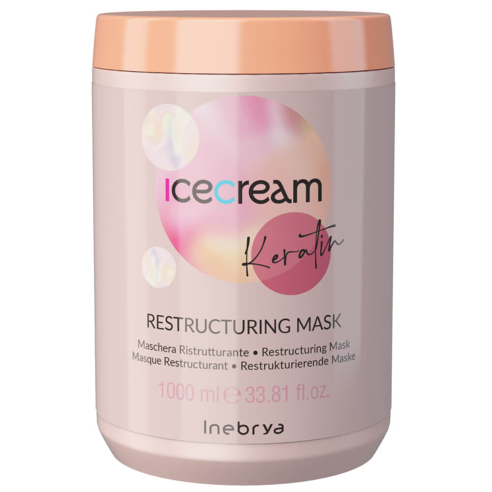 Inebrya Ice Cream Keratin Restructuring Mask — восстанавливающая маска с кератином, 1000 мл