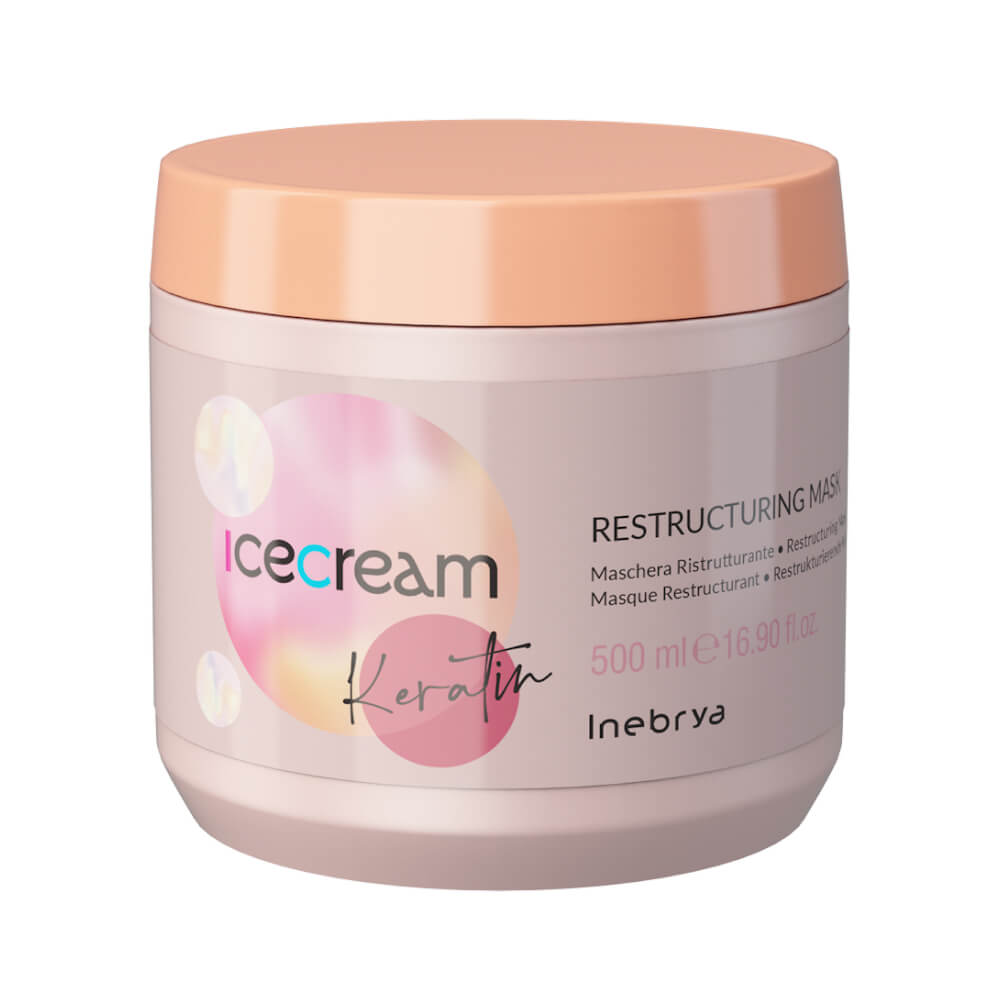 Inebrya Ice Cream Keratin Restructuring Mask — відновлювальна маска з кератином, 500 мл