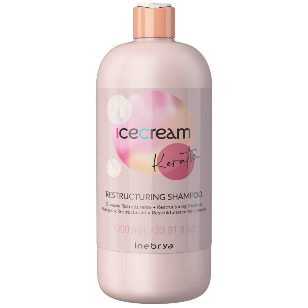 Відновлювальний шампунь з кератином Ice Cream Keratin Restructuring Shampoo Inebrya, 1000  мл