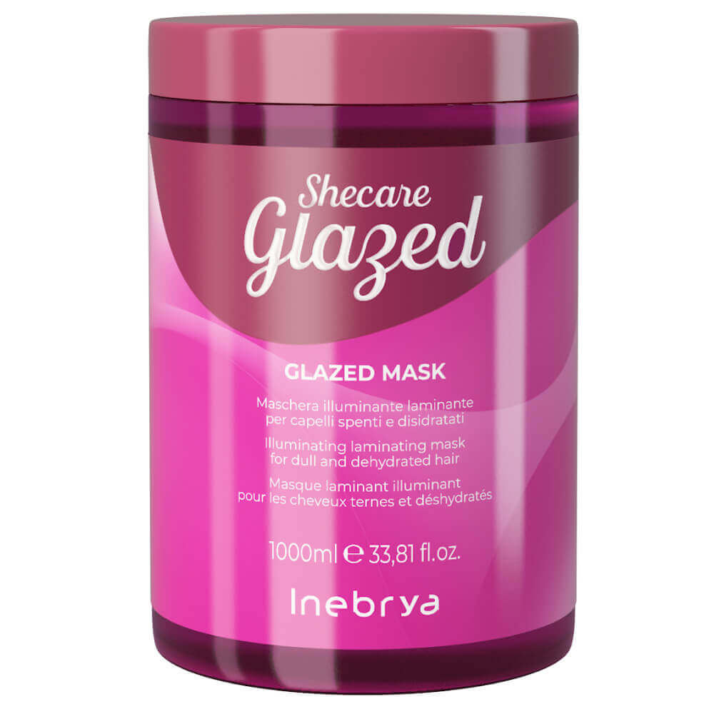Inebrya Shecare Glazed Mask — маска для блиску волосся з ефектом глянцю, 1000 мл