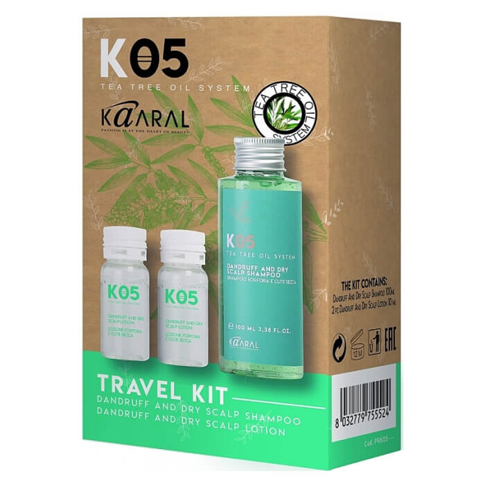 Дорожній набір для сухої шкіри голови Kaaral, 100 мл/20 мл
