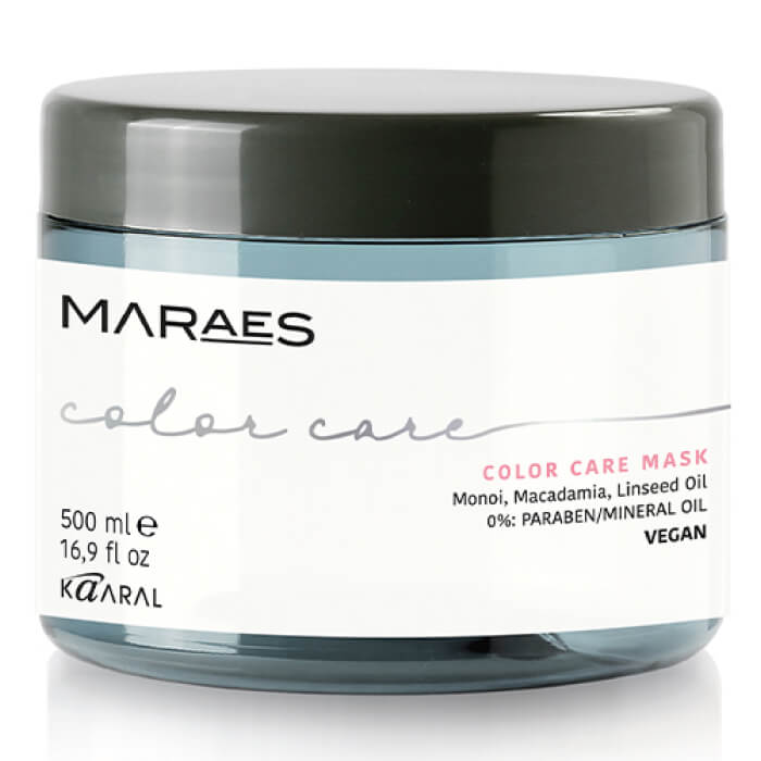 Kaaral Maraes Color Care Mask — маска для фарбованого волосся з маслом макадамії та лляною олією, 500 мл
