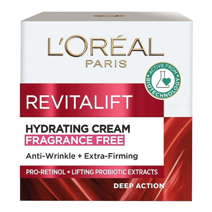 Денний зволожувальний крем-догляд для розгладження шкіри обличчя та проти зморшок L'Oréal Paris Revitalift, 50