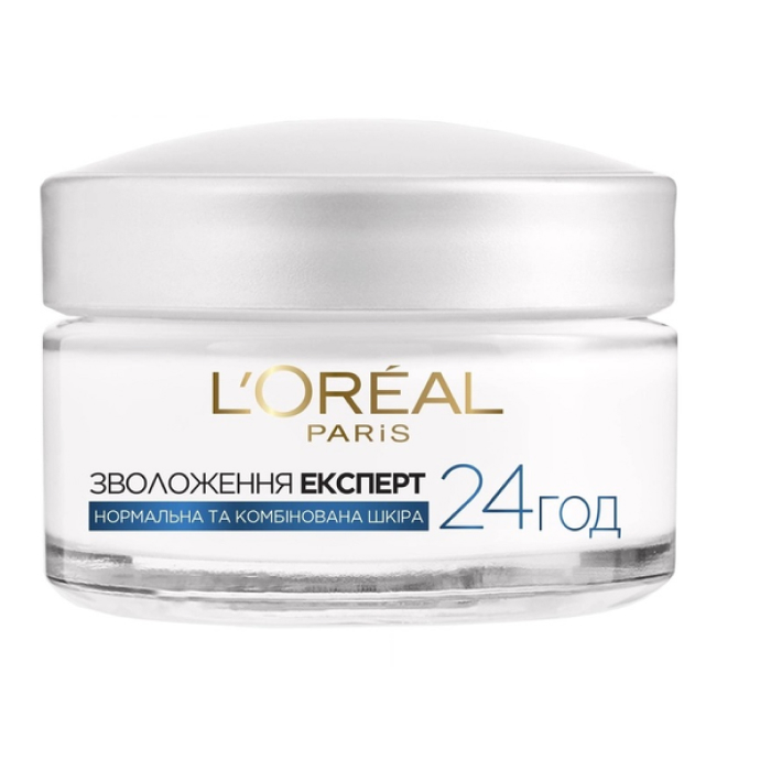 Денний зволожуючий крем-догляд для нормальної та комбінованої шкіри "Зволоження Експерт" L'Oréal Paris, 50 мл