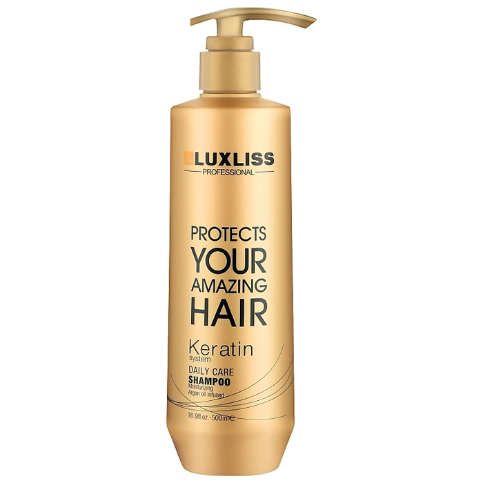 Кератиновый шампунь для ежедневного использования Keratin Daily Care Shampoo Luxliss, 500 мл