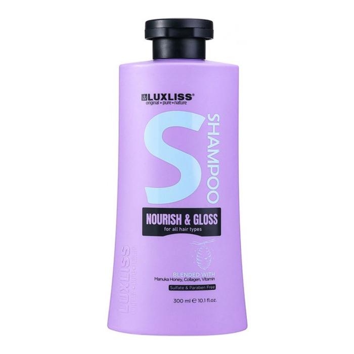 Шампунь для питания и блеска Nourish & Gloss Shampoo Luxliss, 300 мл