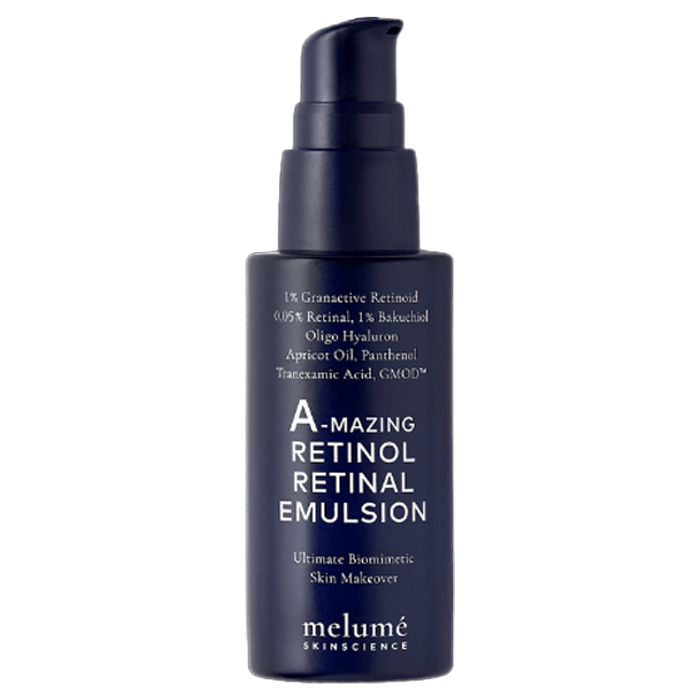 Нічна мікроемульсія з ретиноїдом і ретиналем A-mazing Retinol Retinal Emulsion Melumé Skinscience, 10 мл
