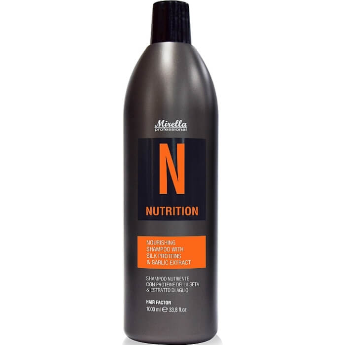 Поживний шампунь з протеїнами шовку та екстрактом часнику Mirella, 1000 мл