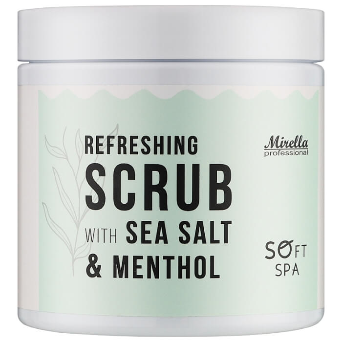 Освіжаючий скраб з морскою сіллю та ментолом Mirella, 500 мл