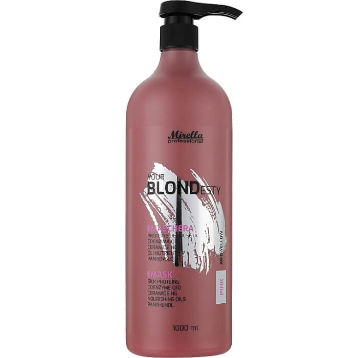 Маска для теплих рожевих відтінків блонд Mirella, 1000 мл