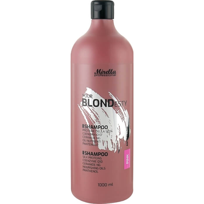 Шампунь для теплих рожевих відтінків блонд Mirella, 1000 мл